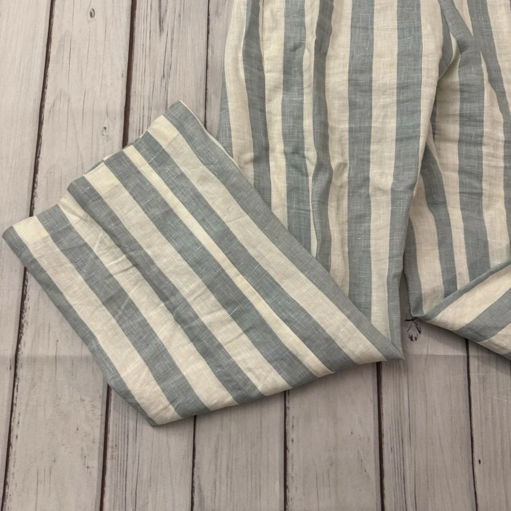 Reformation Striped Blue and Cream Linen-Blend Jumpsuit